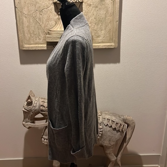 Rachel Zoe 50% wool 50% nylon gray open long cardigan Sz M - Picture 2 of 6